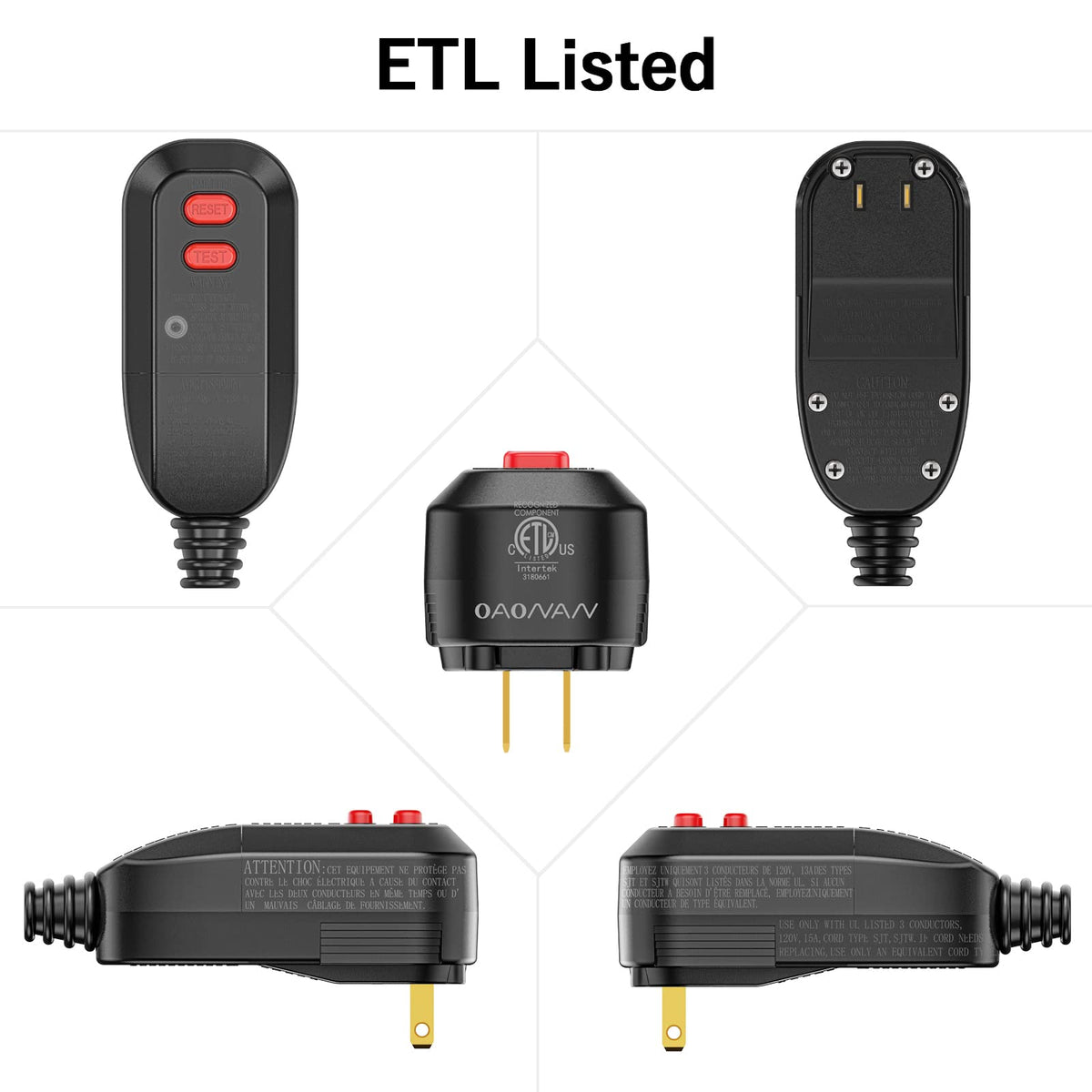 OAONAN GFCI replacement plug wiring installation guide for easy setup.
