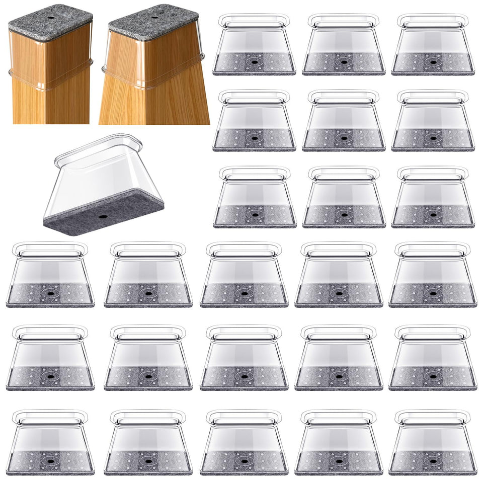 OASMU 32-piece rectangle chair leg protectors shielding hardwood floors from scratches