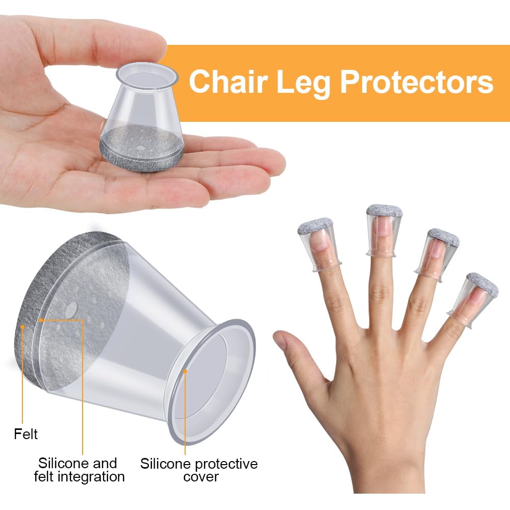 OASMU chair leg protector installed on square leg for scratch protection