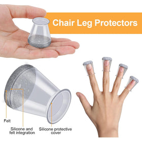 OASMU chair leg protector installed on square leg for scratch protection