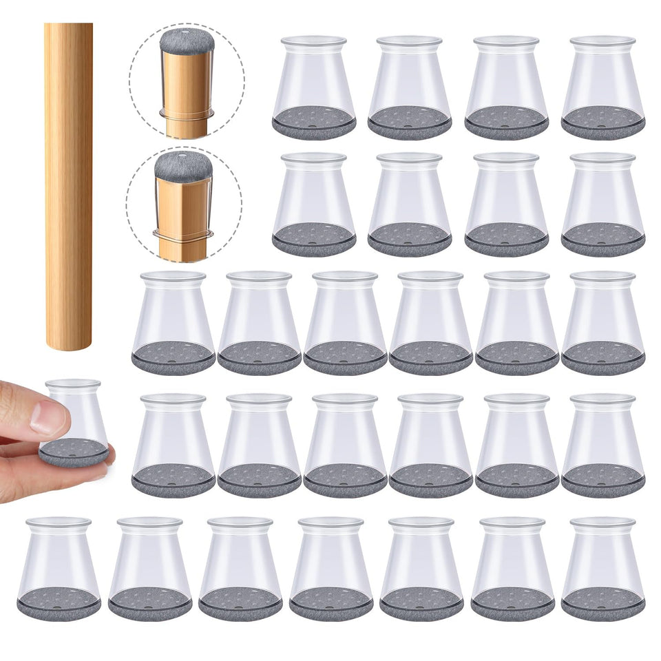 OASMU chair leg protectors with integrated silicone felt pad shield hardwood floors