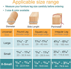 OASMU chair leg protectors fit round feet with felt pad for smoother gliding