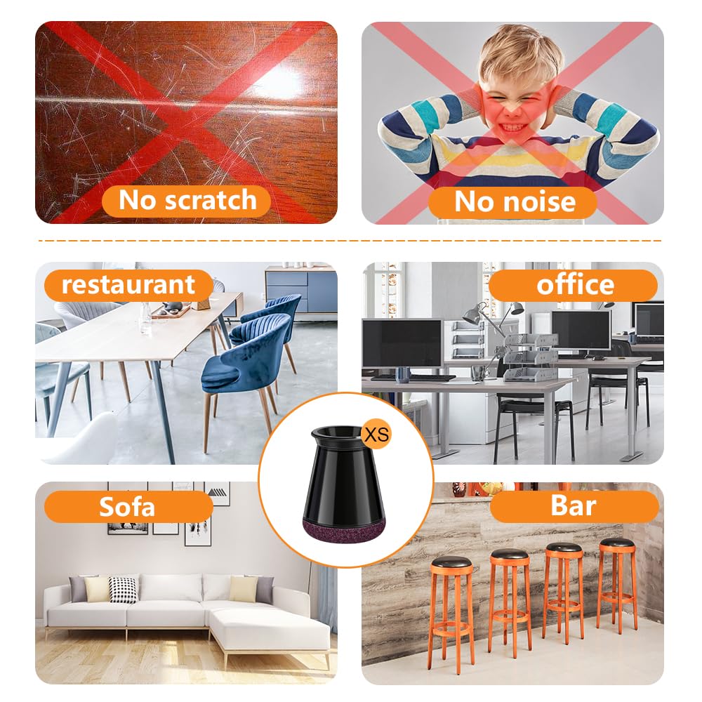 OASMU chair leg protectors on hardwood floor reducing friction