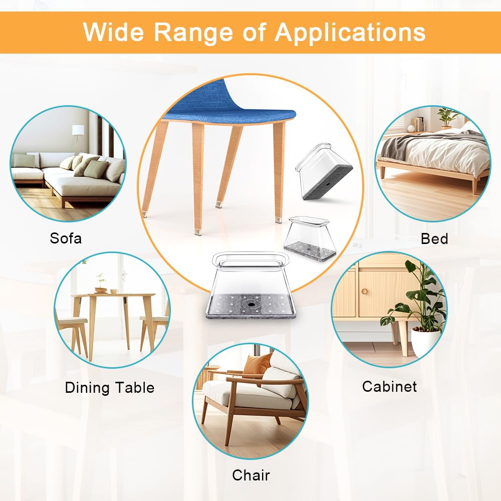 OASMU easy-install chair leg covers without glue or tools