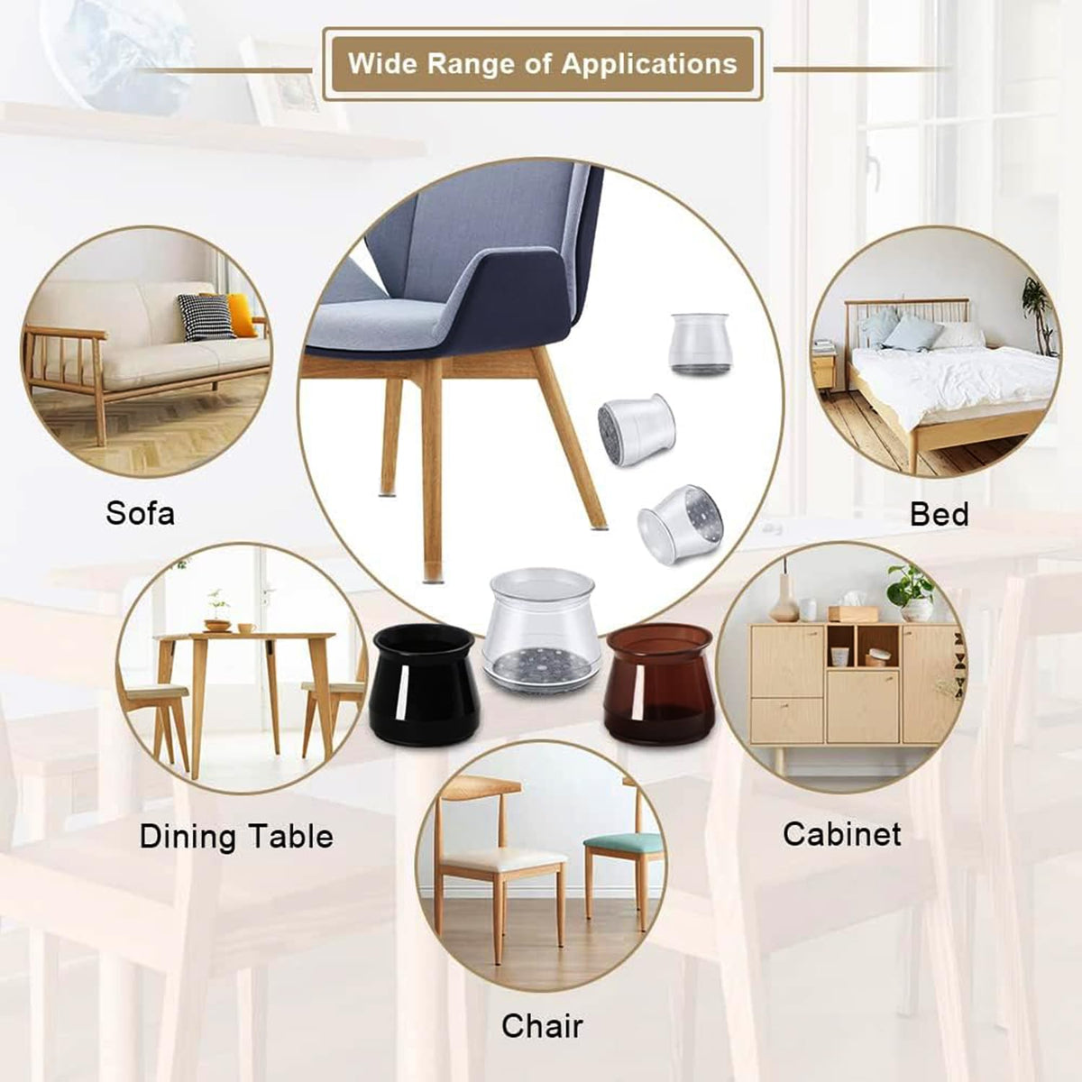 OASMU kitchen and terrace chair feet protection on wooden floors