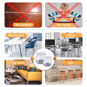 OASMU silicone-felt pads reduce noise during chair movement.