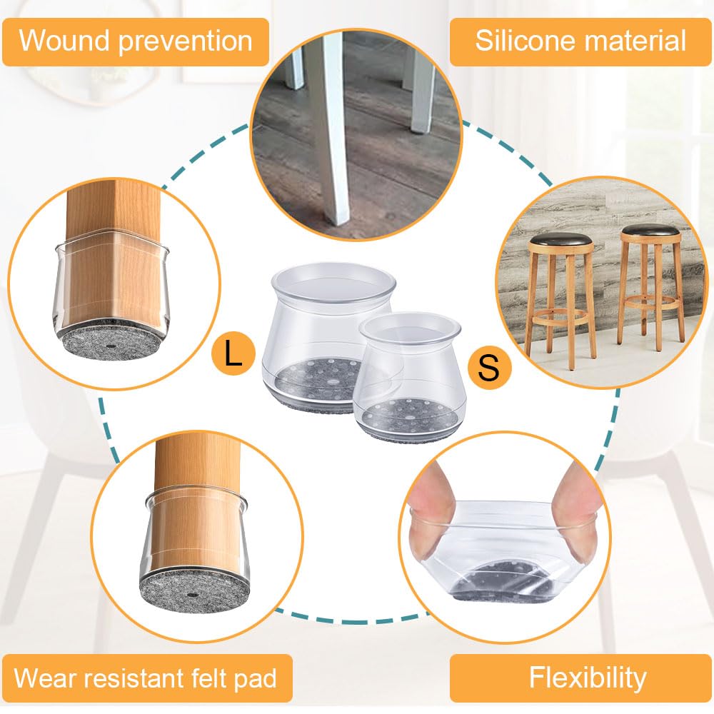 OASMU floor protecting pads reduce noise on wood and tile surfaces.