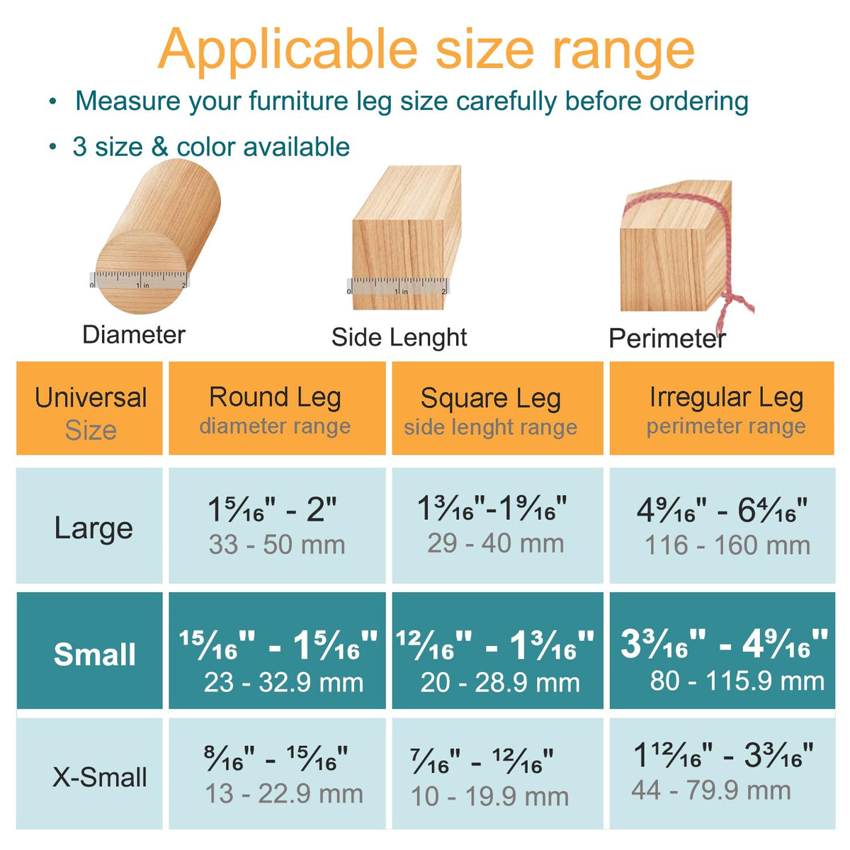 OASMU easy install silicone cap with integrated felt for quick chair protection
