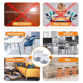OASMU pads glide chairs easily, avoiding lifting and bumps
