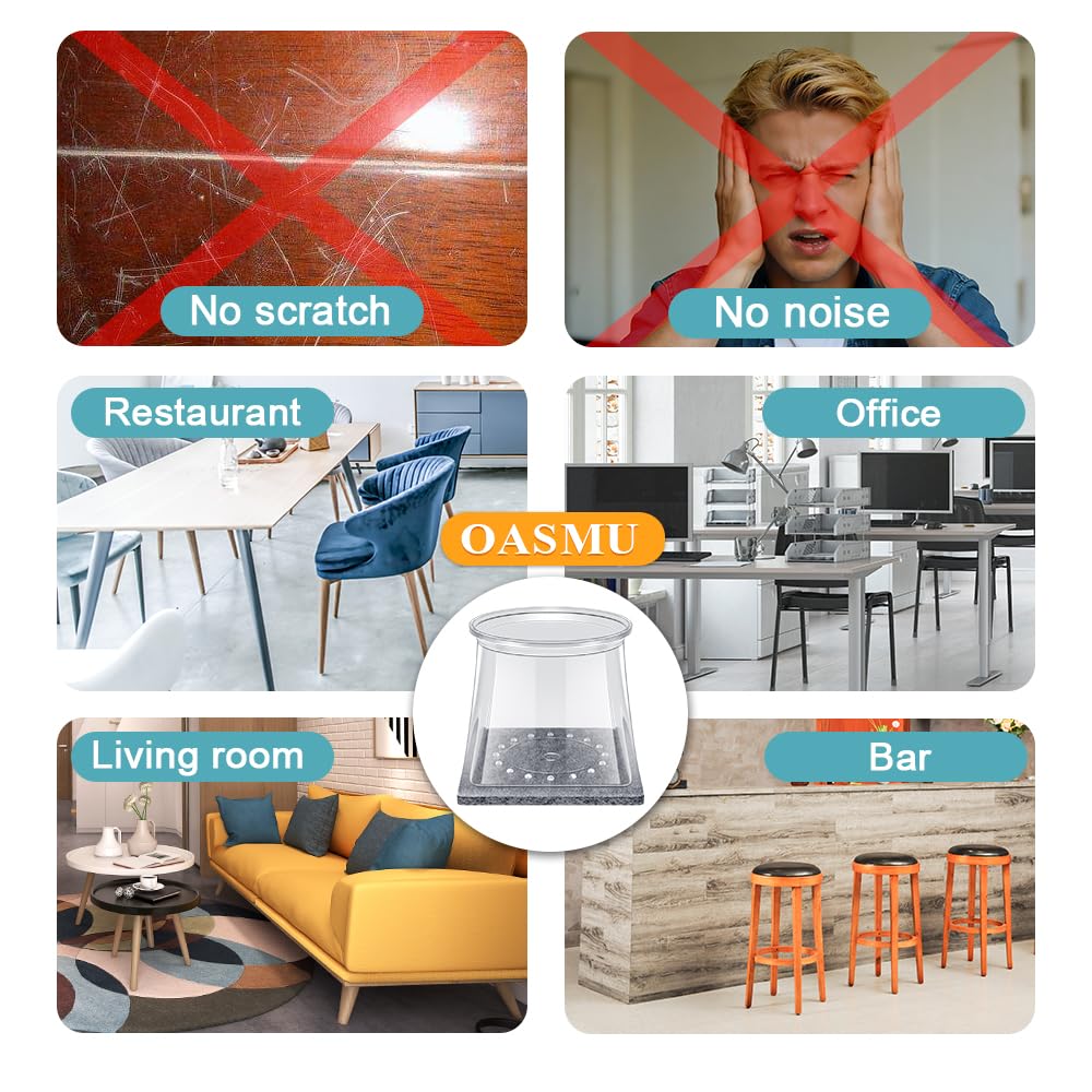 OASMU square and round feet fit various chairs for dining