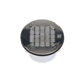 Oatey 101 PS drain uses rubber gasket and fiber washers for a tight base seal.