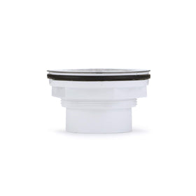Oatey 101 PS top accommodates 4-1/4 inch universal Snap-Tite strainers for flexible installation.