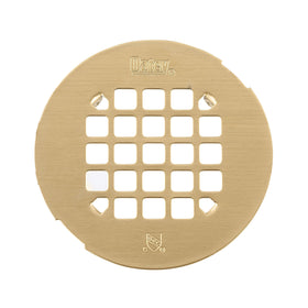 Oatey 42360 brushed gold round shower strainer fits 4-1/4 inch drains