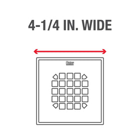 Oatey easy-removal square strainer facilitates quick cleaning and maintenance.