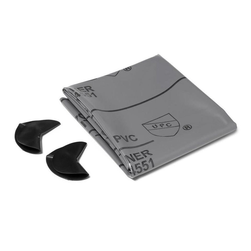 Oatey PVC shower pan liner sheet with 6 inch markings for easy trimming