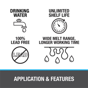 Potable water line joint prepared with Safe-Flo 29025 solder.