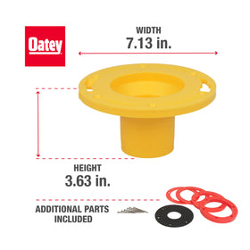 Oatey Set-Rite wax ring-compatible extension displaying improved sealing potential.
