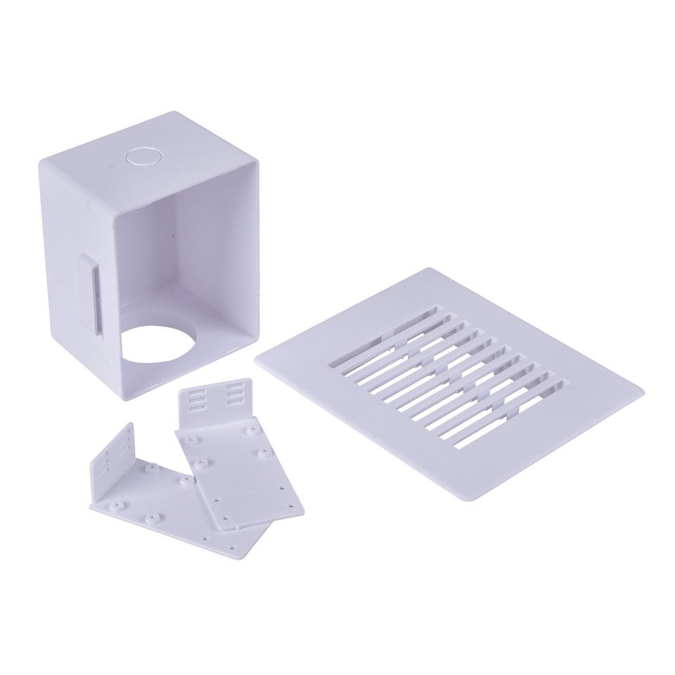 Oatey Sure-Vent wall box front view for a clean recessed AAV installation.