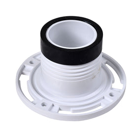 Oatey Twist-N-Set flange with tool-free installation demonstrates simple setup.