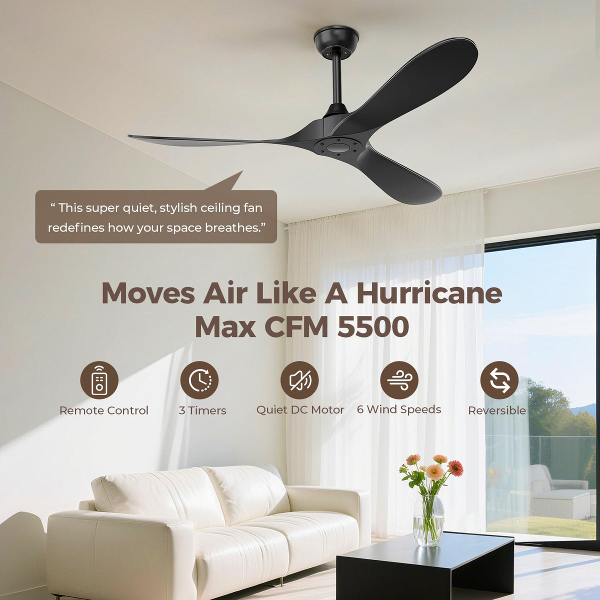 Obabala moisture resistant blades for patios and kitchens.