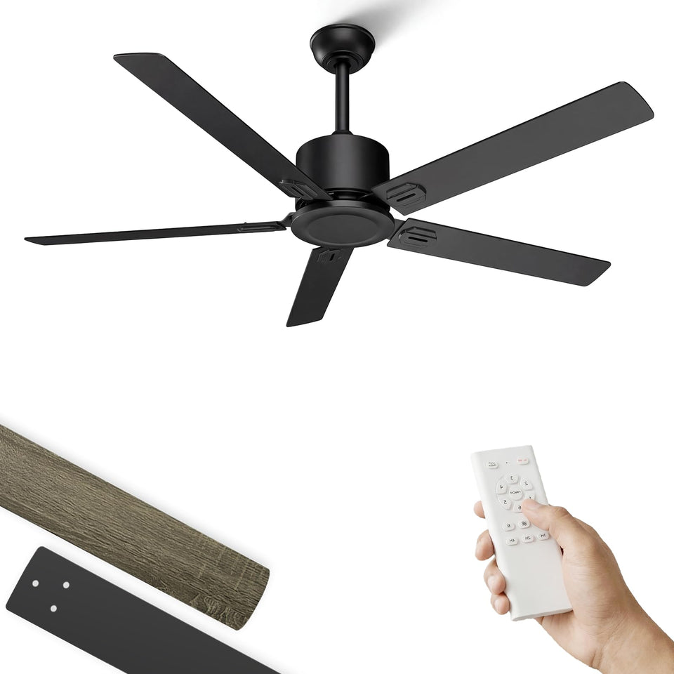 Obabala 52-inch outdoor fan no light cooling patios with a sleek silhouette