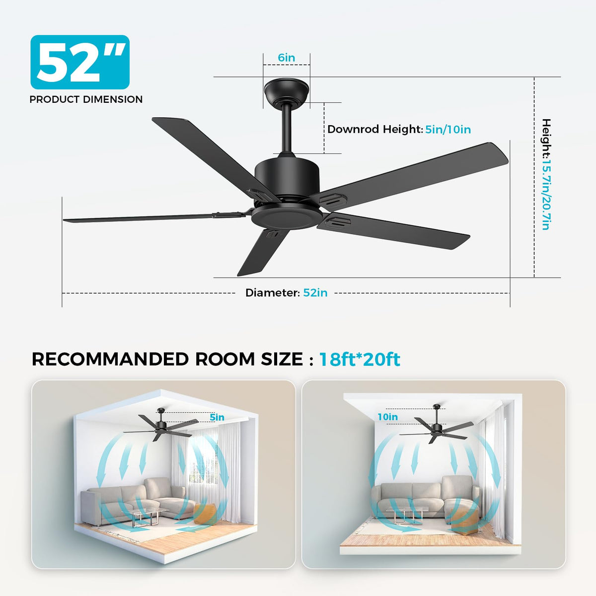 Obabala reversible motor for year-round air circulation and efficiency