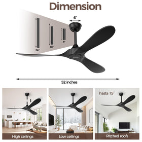 Obabala three-blades design for smooth, balanced airflow.