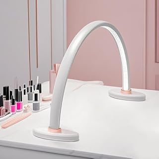 obcd Half Moon Nail Desk Light shows setup with shadow-free illumination for precise work