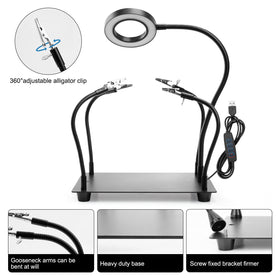 OBDMONSTER Helping Hands with four arms enables flexible, hands-free soldering.