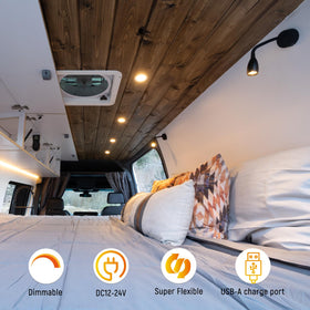 Obeaming RV bedside lamp with flexible neck directs light precisely where you need.
