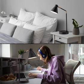 O'Bright Astrum bedside-friendly lamp ideal for late-night reading and charging.