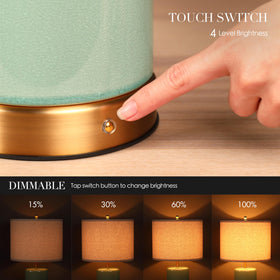 O’Bright Dune brass accents highlight a modern table lamp design