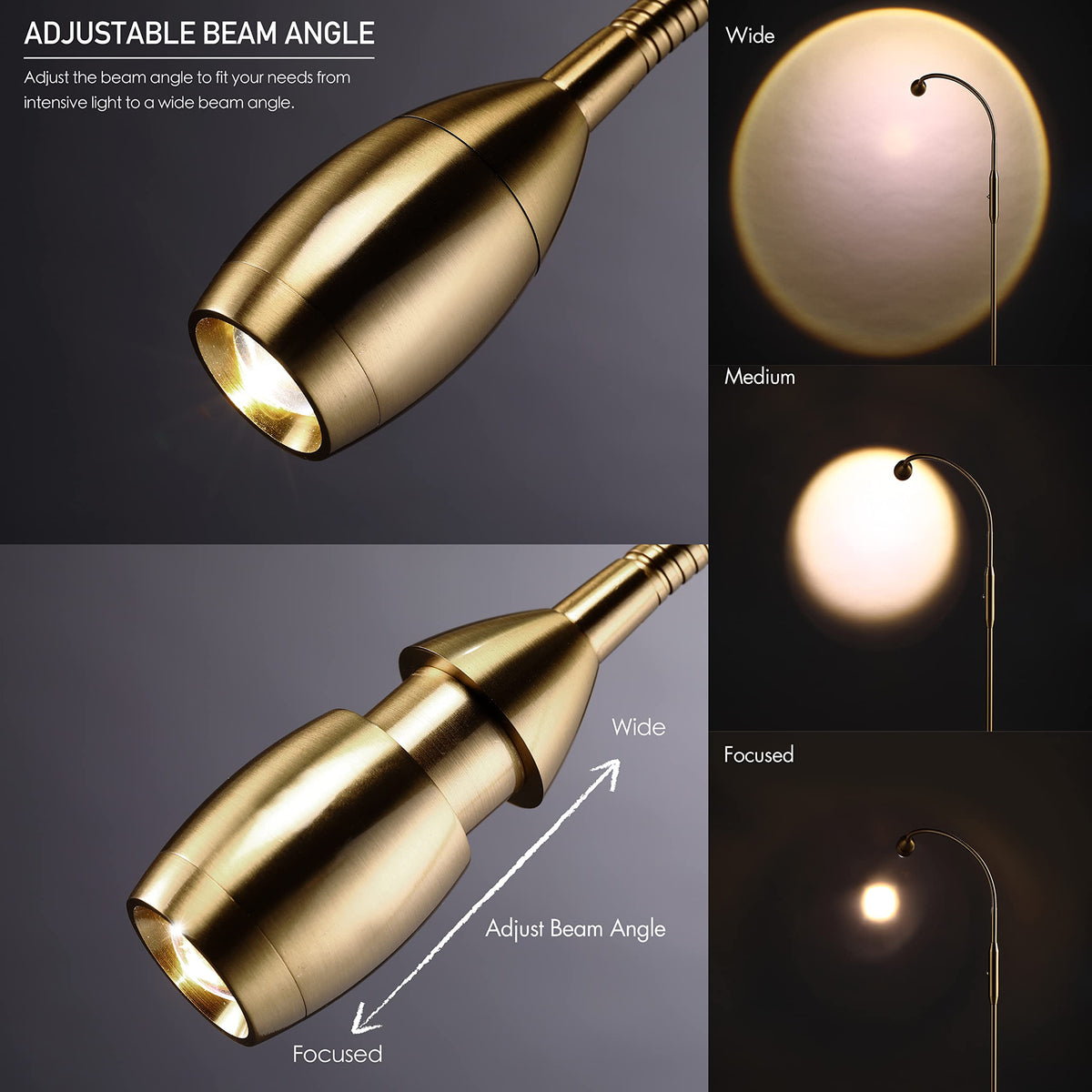 O'Bright Ray flexible gooseneck offers 360-degree adjustability for versatile lighting.