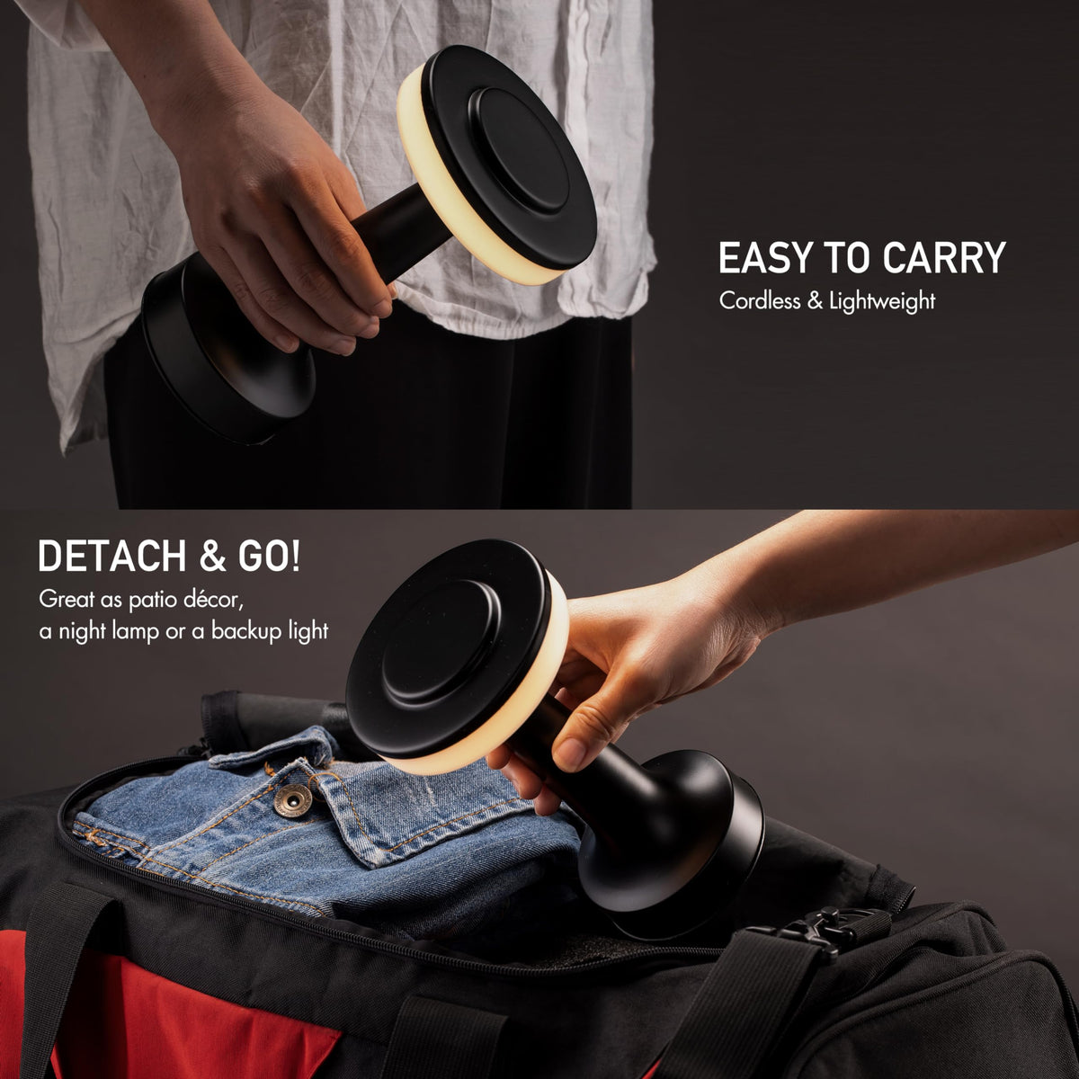 O'Bright rechargeable lamp provides up to 48 hours of continuous use.