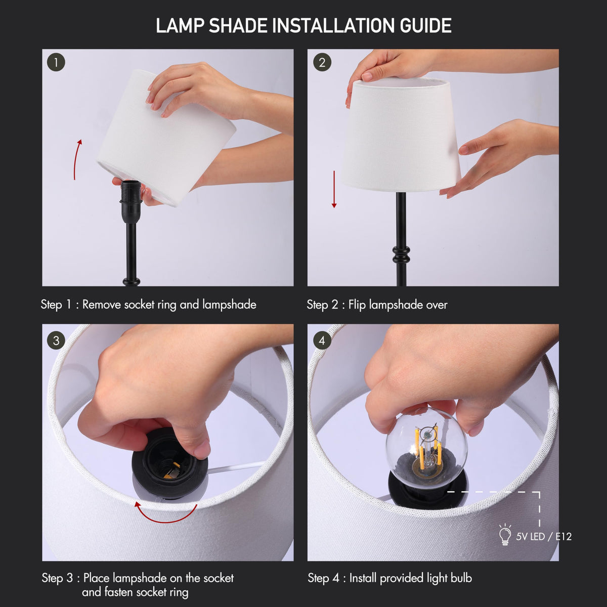 O'Bright Seraph compatible with low-voltage LED bulbs for safe use.