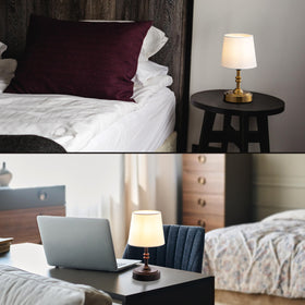 O’Bright Seraph mini black finish complements modern decor and bedside setups.