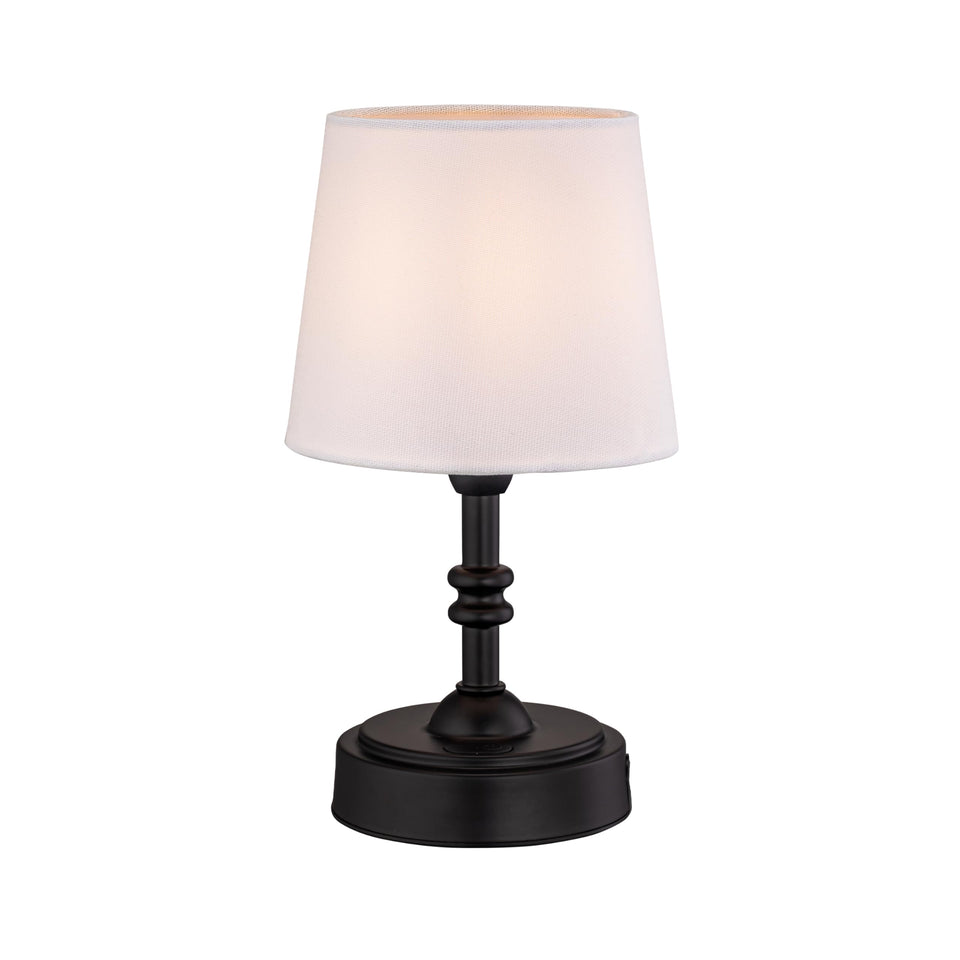 O’Bright Seraph mini cordless lamp on a nightstand highlighting portability and ease of use