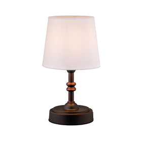 O’Bright Seraph mini cordless LED table lamp in antique brass finish, portable lighting for any room.