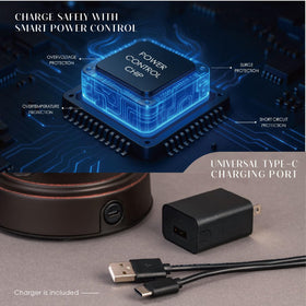 O’Bright Seraph mini USB‑C charging port enables quick recharging from multiple sources.