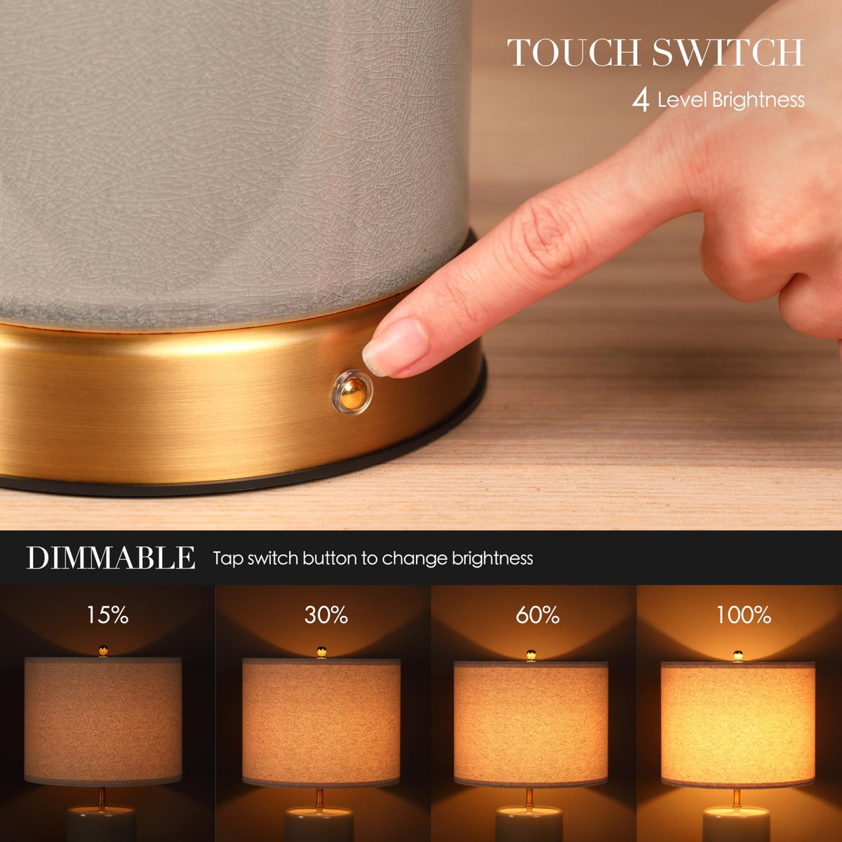 O'Bright Dune built-in dimmer offers four brightness levels for mood lighting