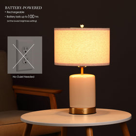 Cream-white ceramic base with crackled glaze adds timeless style