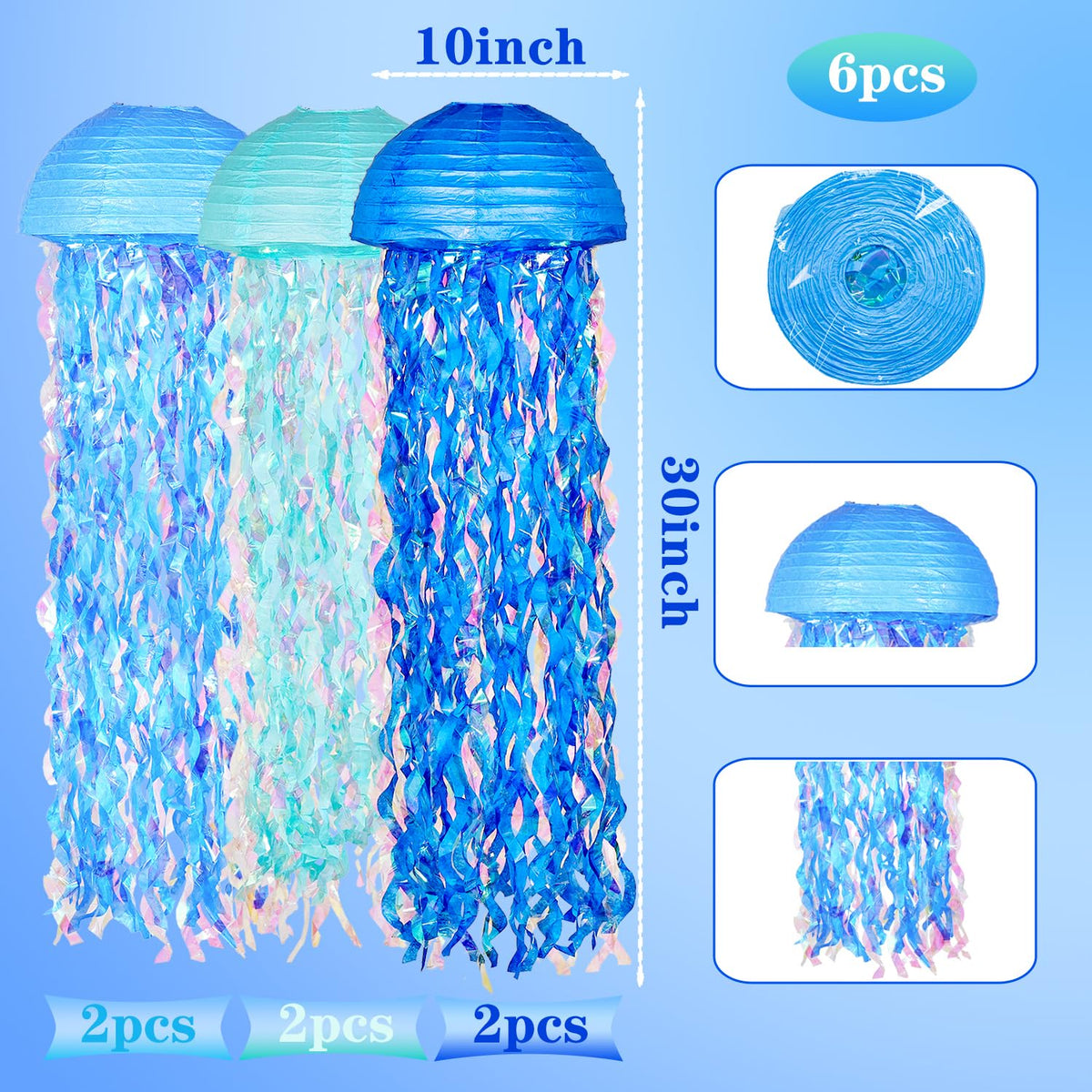 OBXT 6-pack jellyfish lanterns serve as backdrop or photo prop