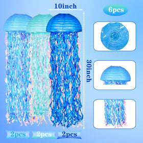 OBXT 6-pack jellyfish lanterns serve as backdrop or photo prop
