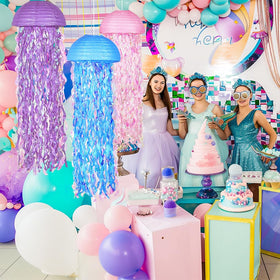 OBXT Mermaid jellyfish lantern six-pack for coordinated under-sea decor