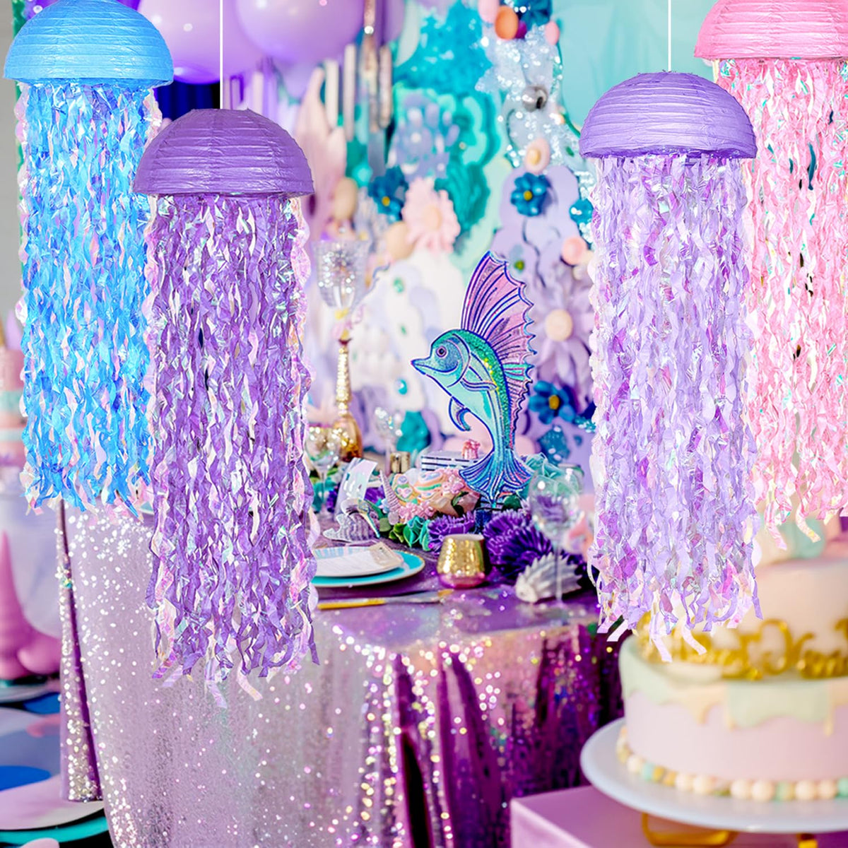 OBXT Mermaid jellyfish lantern bedroom decor brings gentle light to kids’ room