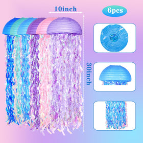 OBXT Mermaid jellyfish lantern built-in hanging loop for easy display