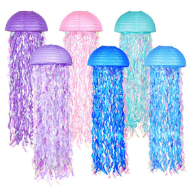 OBXT Mermaid jellyfish lantern pink for mermaid parties with soft glow