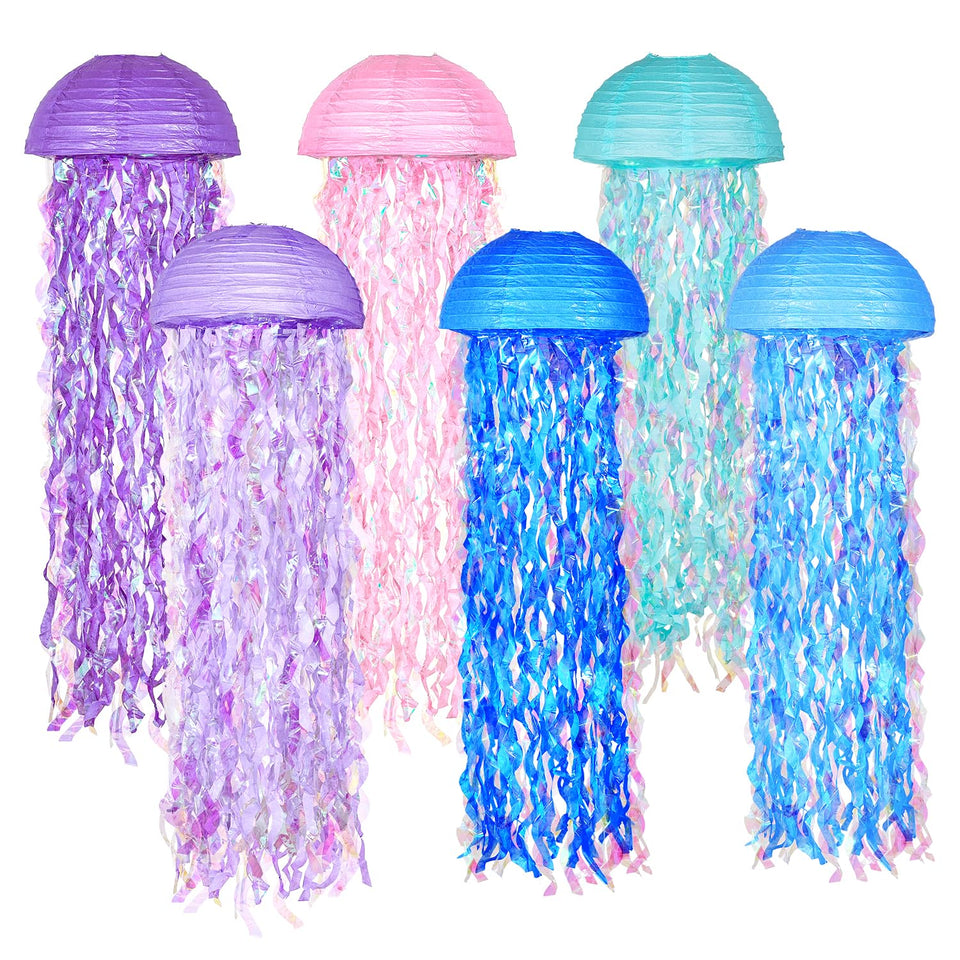 OBXT Mermaid jellyfish lantern pink for mermaid parties with soft glow