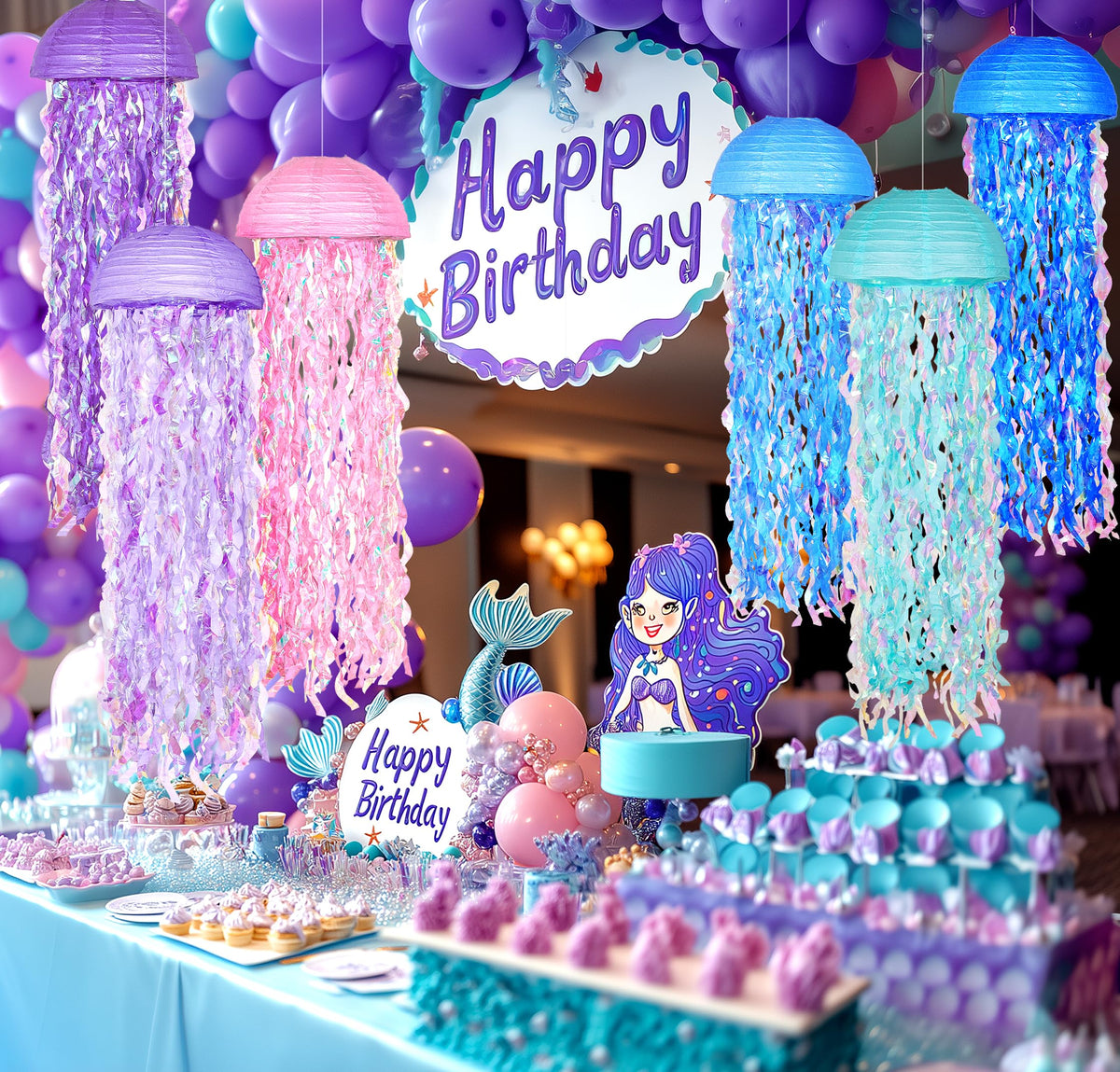 OBXT Mermaid jellyfish lantern purple adds underwater ambiance