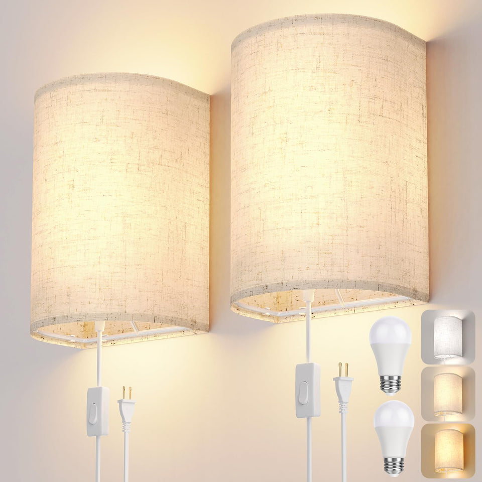 OCATO wall sconce pair in front view for modern bedroom ambiance